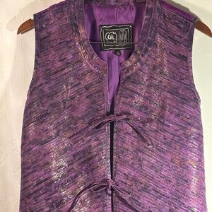 Vintage leather and suede vest, medium